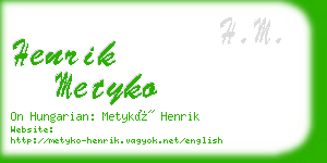 henrik metyko business card